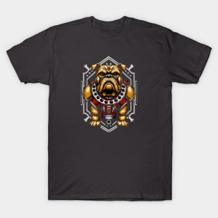 Bulldog Football Warrior Art Print T-Shirt